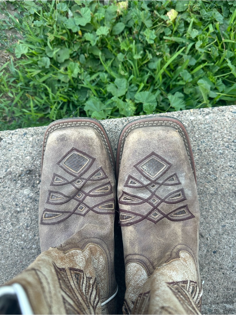 Laredo Leopard Lined Brown Cowboy Boots - Picture 5 of 7